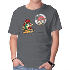 Bubble Attack – Gaming Graphic T-Shirt in charcoal, product display