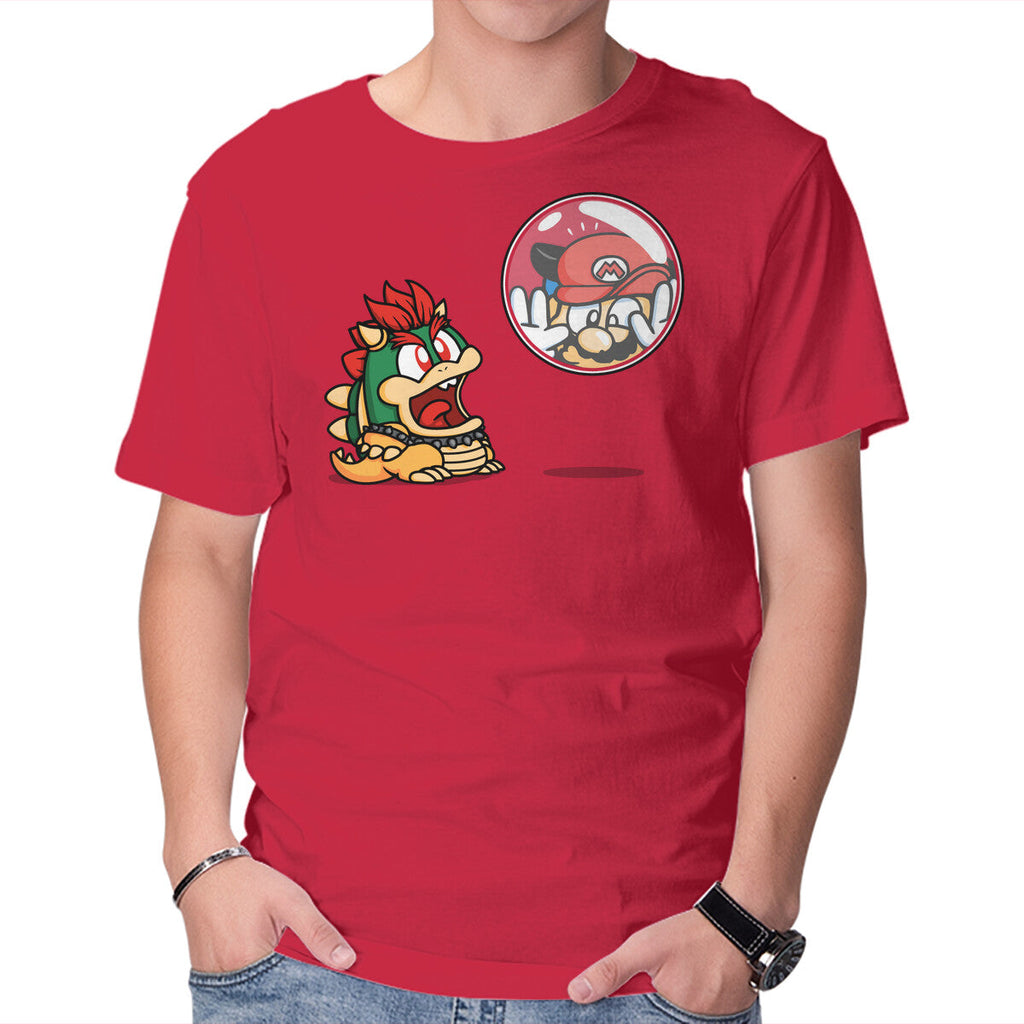Bubble Attack – Gaming Graphic T-Shirt in red, product display