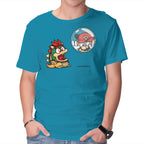 Bubble Attack – Gaming Graphic T-Shirt in turquoise, product display