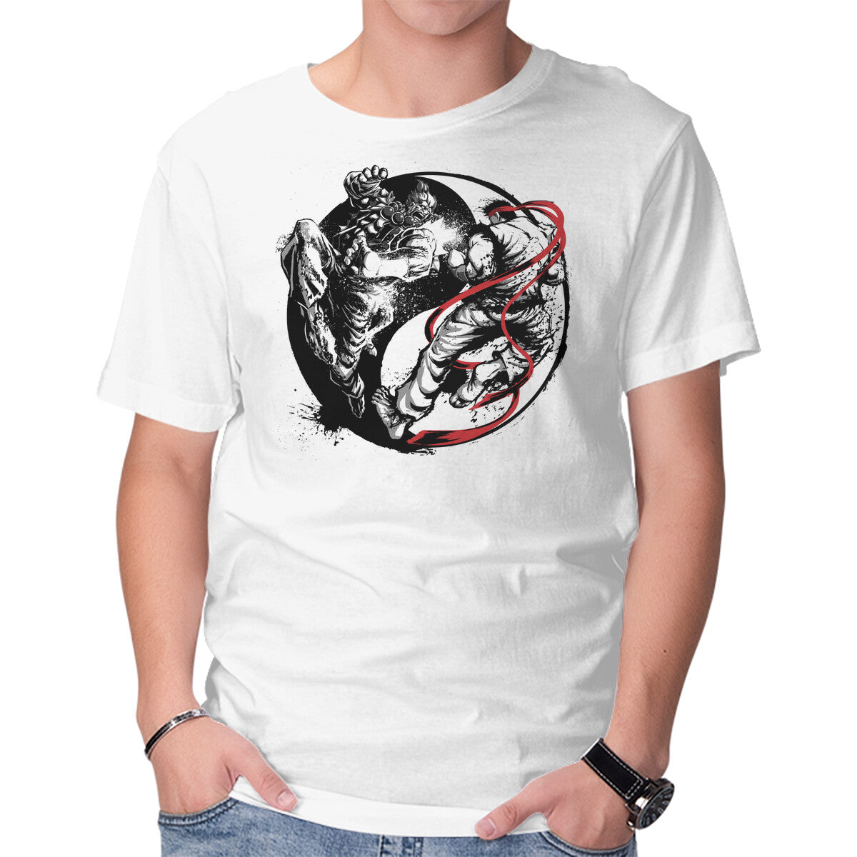 Endless Fight Graphic T-Shirt in white, product display