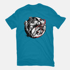 Endless Fight Graphic T-Shirt in turquoise, flat-lay product view