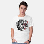 Model wearing white Endless Fight Graphic T-Shirt