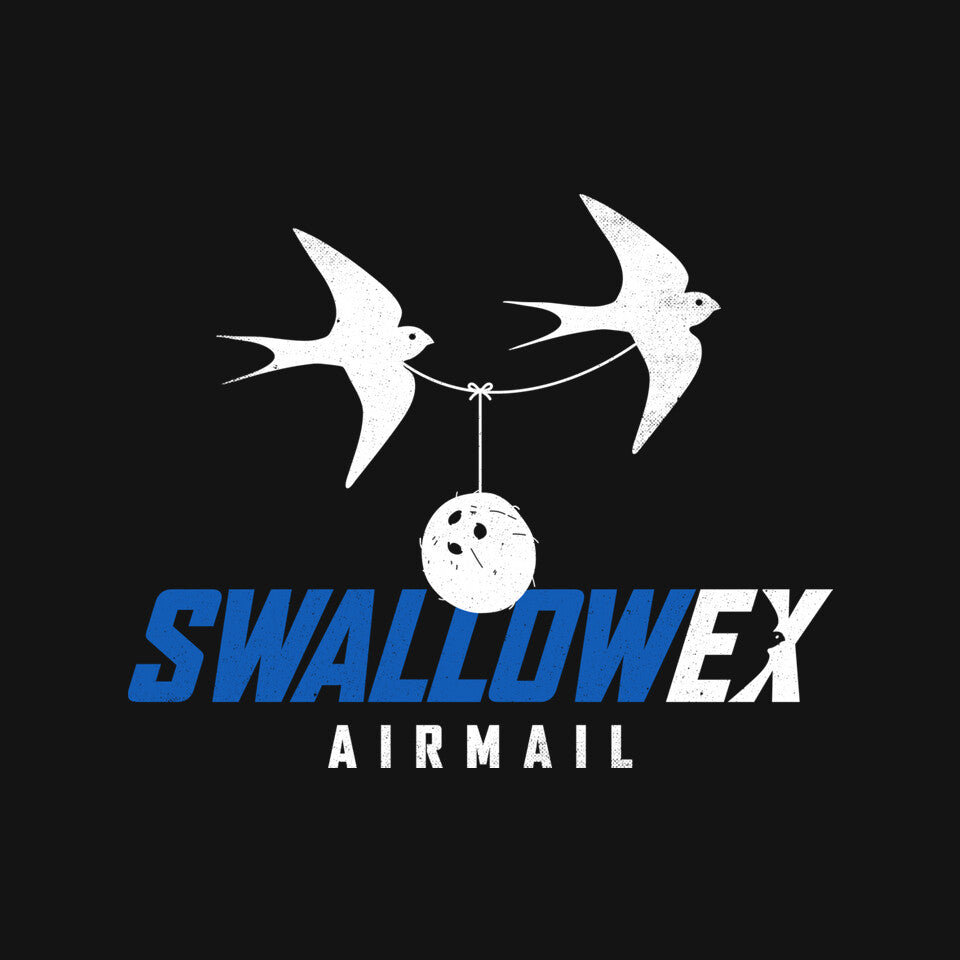 Swallow Ex Airmail Graphic T-Shirt design artwork for black graphic T-shirt