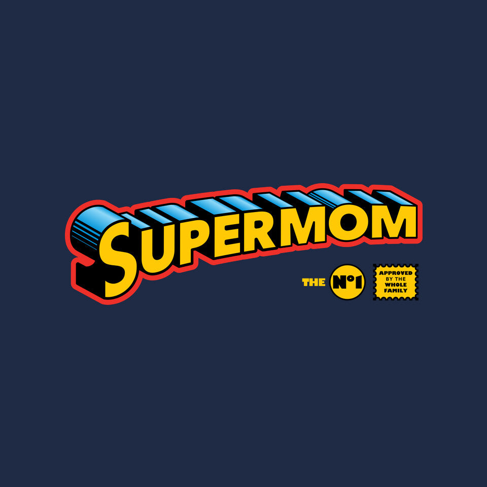 Supermom Graphic T-Shirt design artwork for navy graphic T-shirt