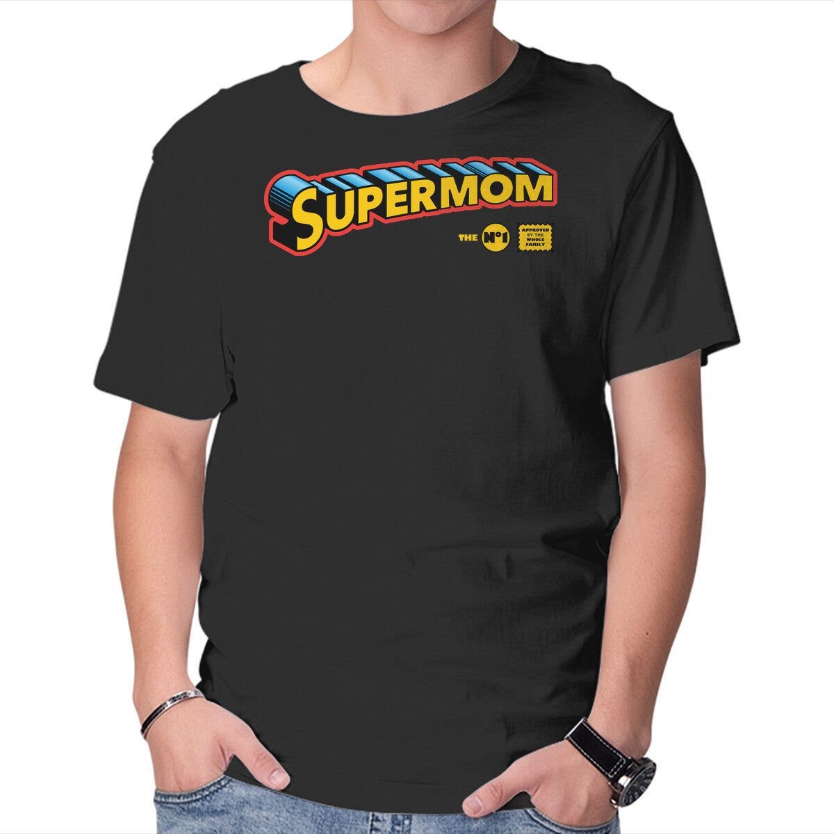 Supermom Graphic T-Shirt in black, product display