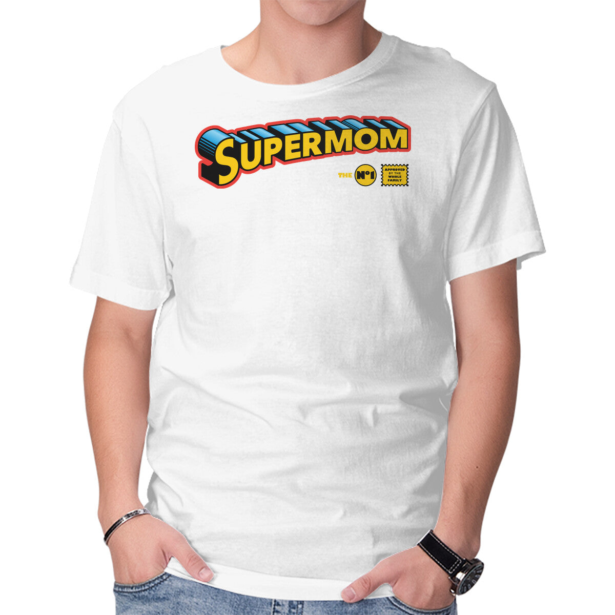 Supermom Graphic T-Shirt in white, product display