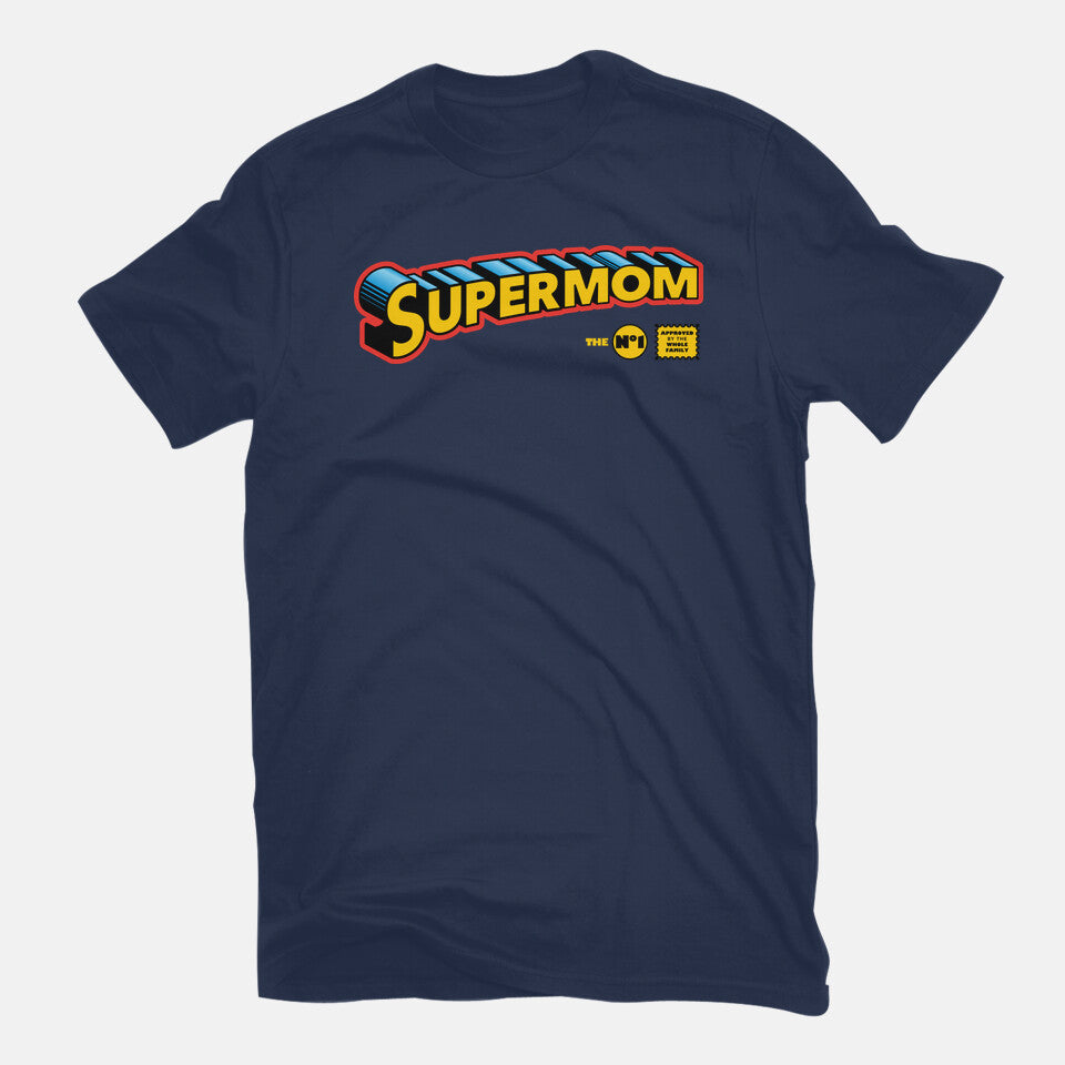 Supermom Graphic T-Shirt in navy, flat-lay product view