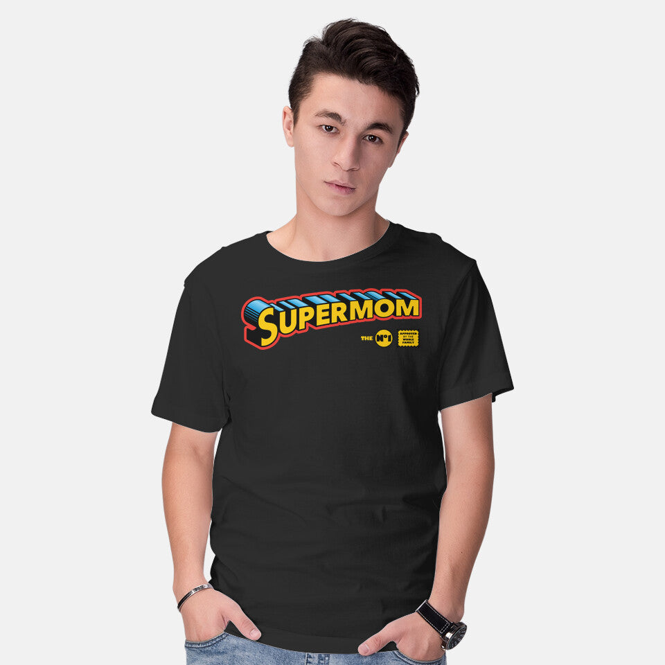 Model wearing black Supermom Graphic T-Shirt