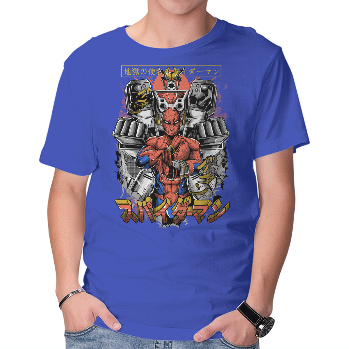 Spider Power Graphic T-Shirt in royal blue, product display