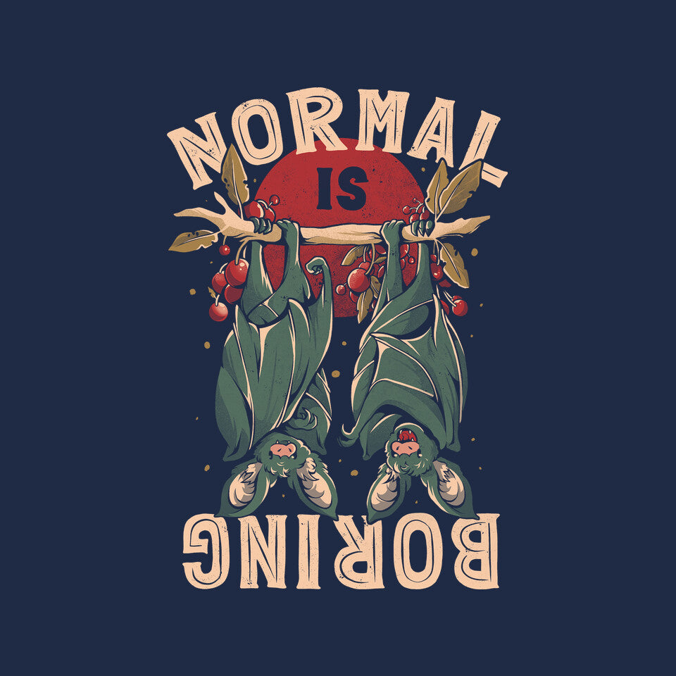 Normal Is Boring – Animal Graphic T-Shirt design artwork for navy graphic T-shirt