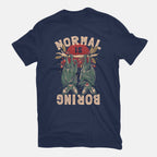 Normal Is Boring – Animal Graphic T-Shirt in navy, flat-lay product view