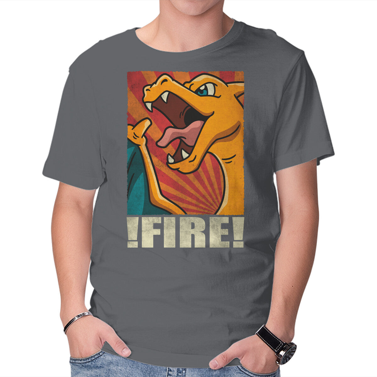Team Red Graphic T-Shirt in charcoal, product display
