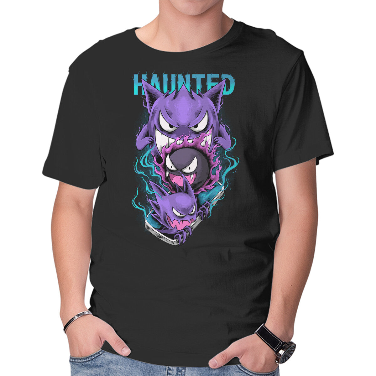 Haunted Graphic T-Shirt in black, product display