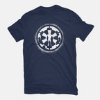 Dark Shadows – Sci-Fi Graphic T-Shirt in navy, flat-lay product view