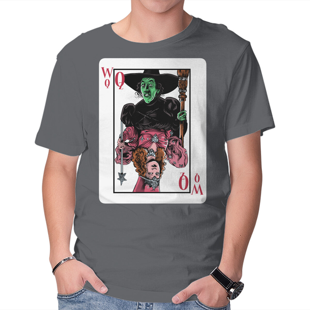 The Witches Of Oz – Fantasy Graphic T-Shirt in charcoal, product display