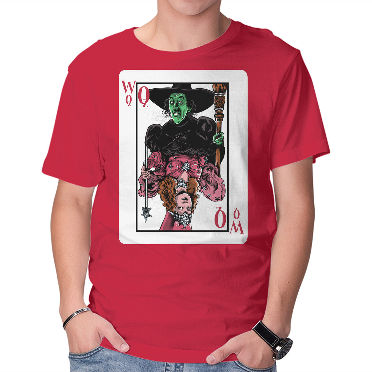 The Witches Of Oz – Fantasy Graphic T-Shirt in red, product display