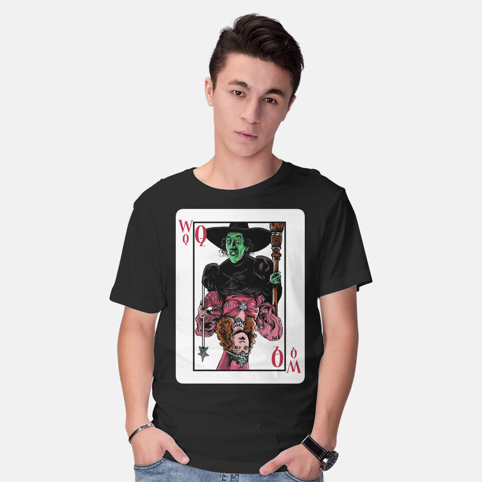 Model wearing black The Witches Of Oz – Fantasy Graphic T-Shirt