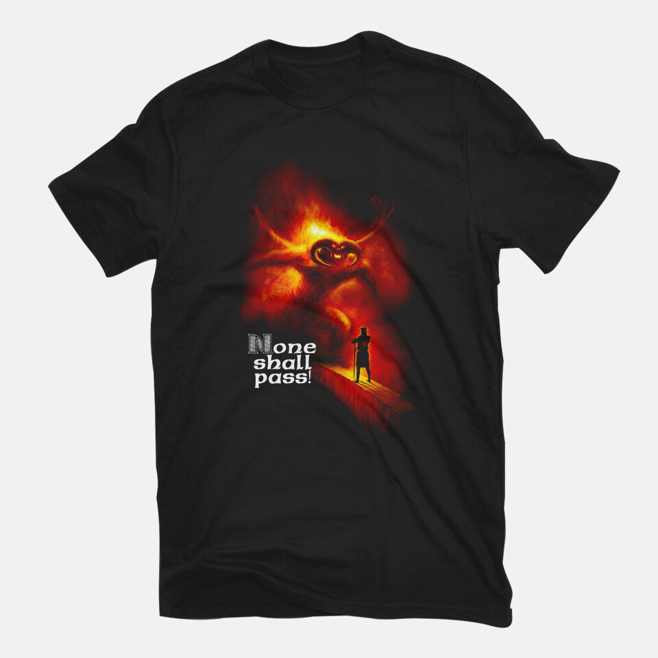 Black Knight Returns – Fantasy Graphic T-Shirt in black, flat-lay product view