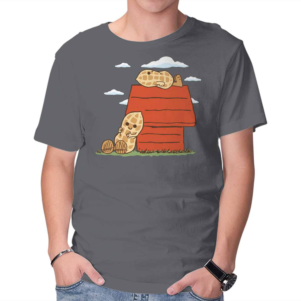 Peanuts – Funny Graphic T-Shirt in charcoal, product display