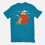 Peanuts – Funny Graphic T-Shirt in turquoise, flat-lay product view