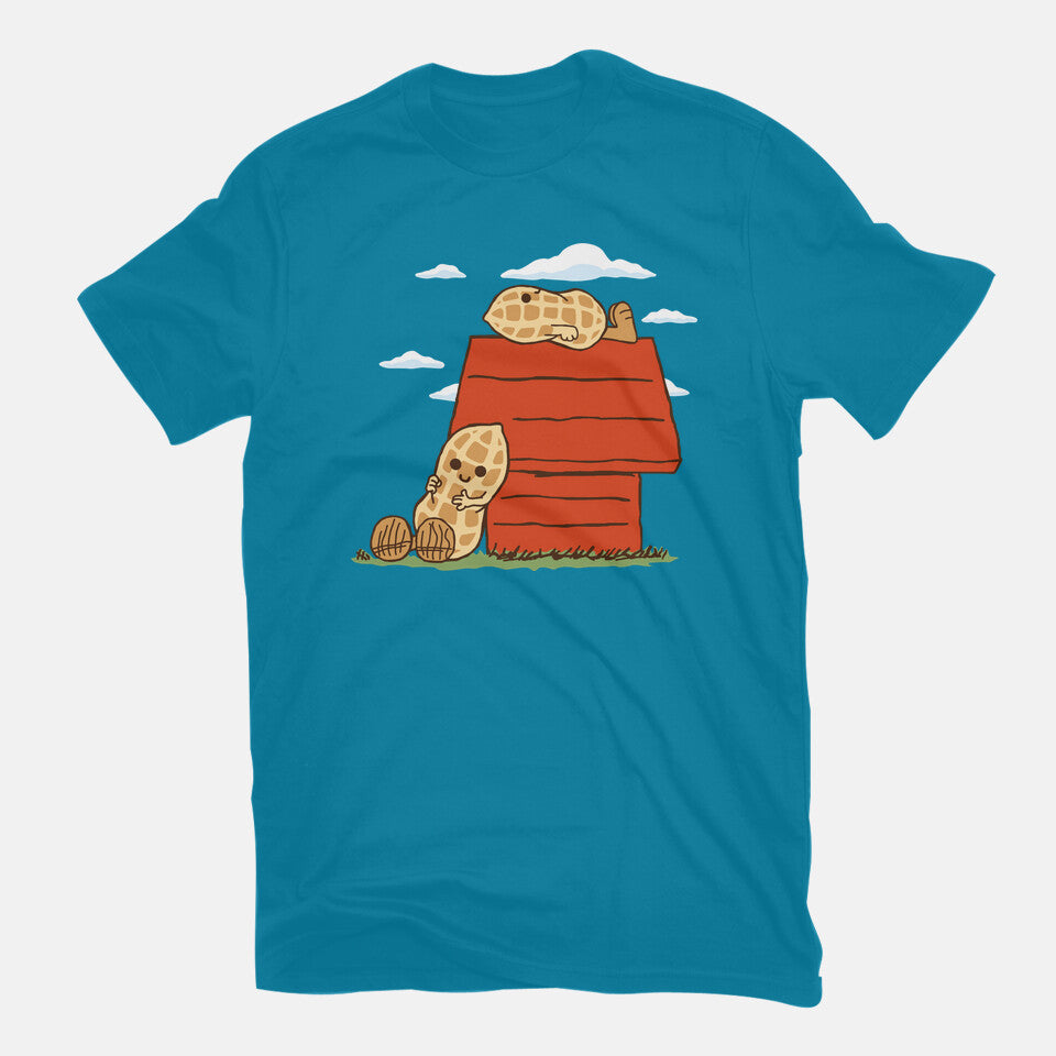 Peanuts – Funny Graphic T-Shirt in turquoise, flat-lay product view