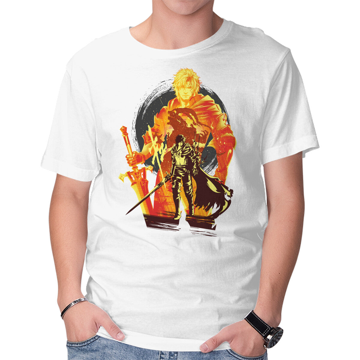 Shield Of Rosaria – Gaming Graphic T-Shirt in white, product display
