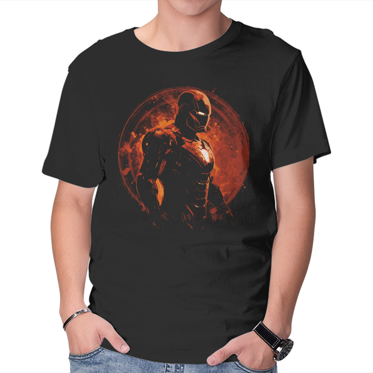 The Iron Warrior – Movie Graphic T-Shirt in black, product display