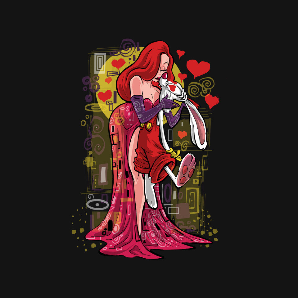 Animated Kiss – Fantasy Graphic T-Shirt design artwork for black graphic T-shirt