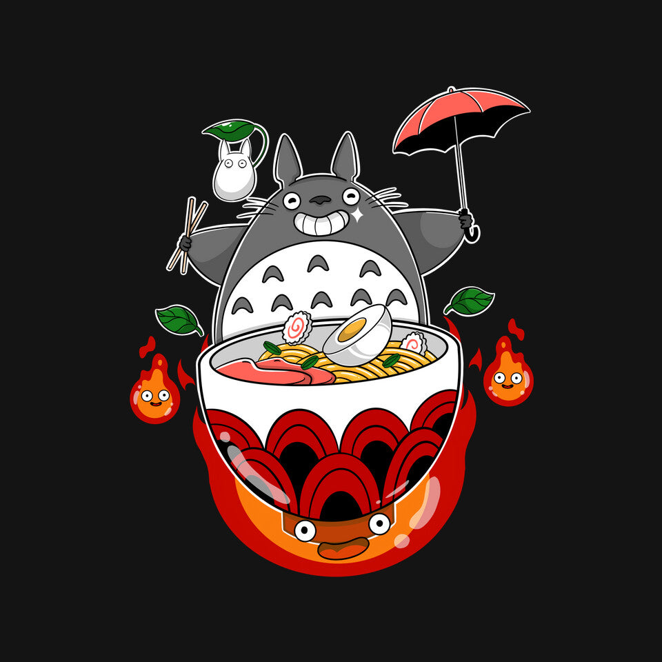 Neighbors Ramen Graphic T-Shirt design artwork for black graphic T-shirt