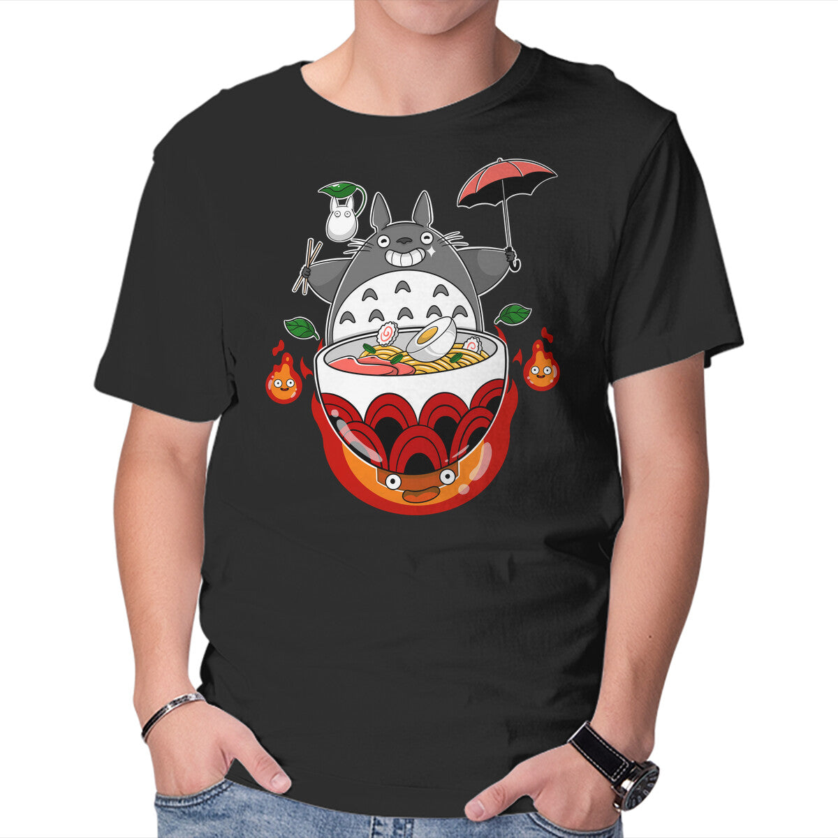 Neighbors Ramen Graphic T-Shirt in black, product display