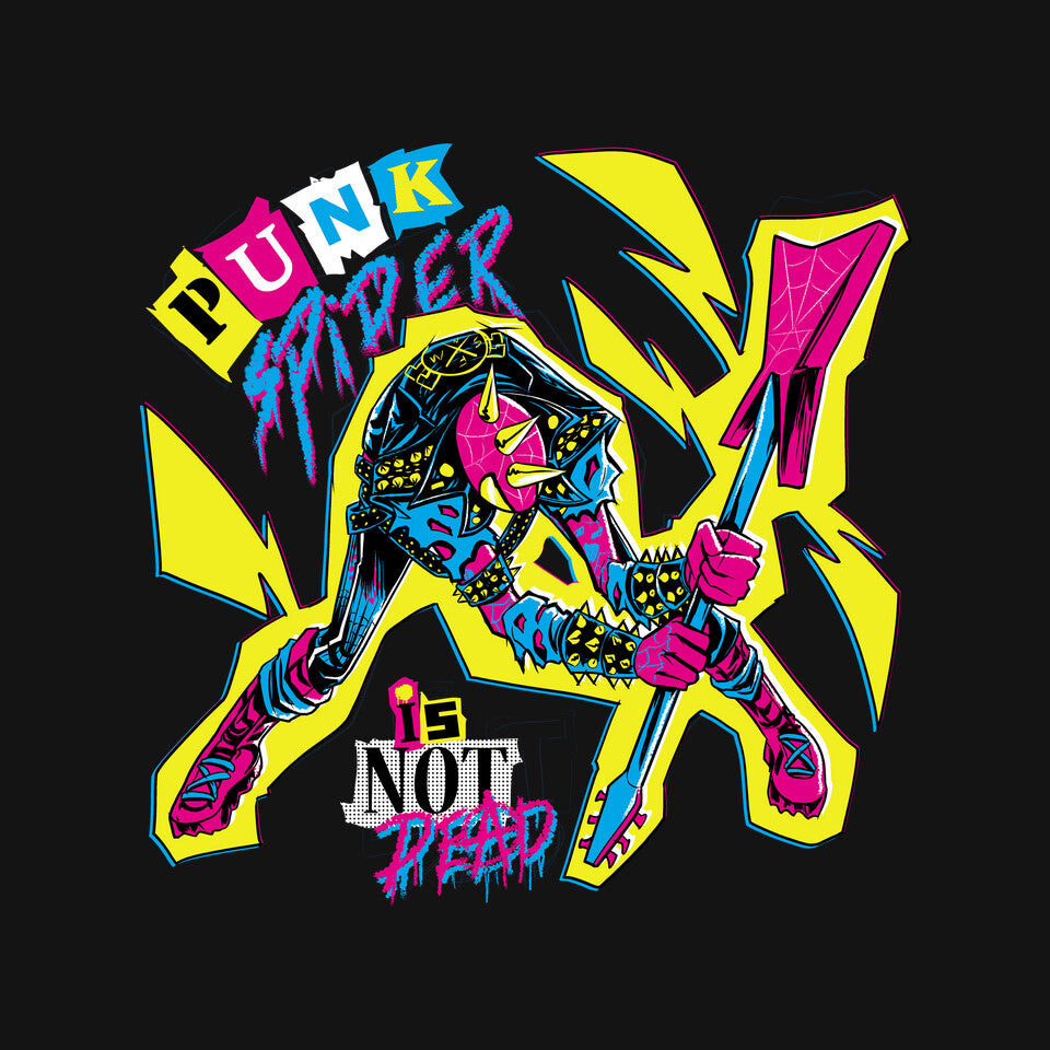 Punk Spider – Music Graphic T-Shirt design artwork for black graphic T-shirt