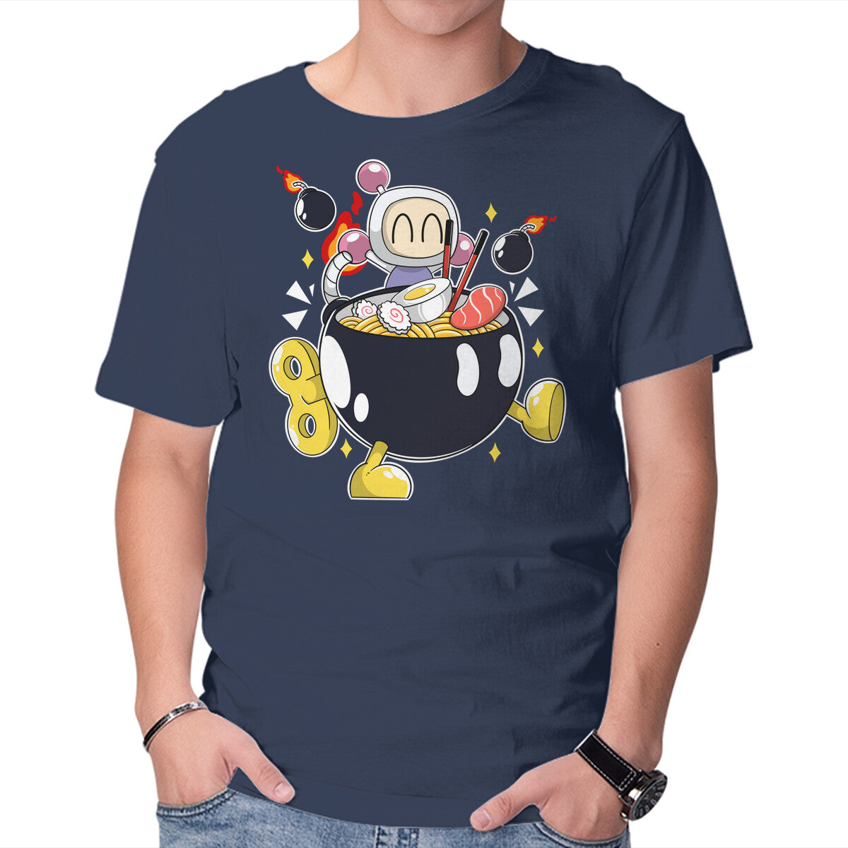 Bomberamen – Gaming Graphic T-Shirt in navy, product display