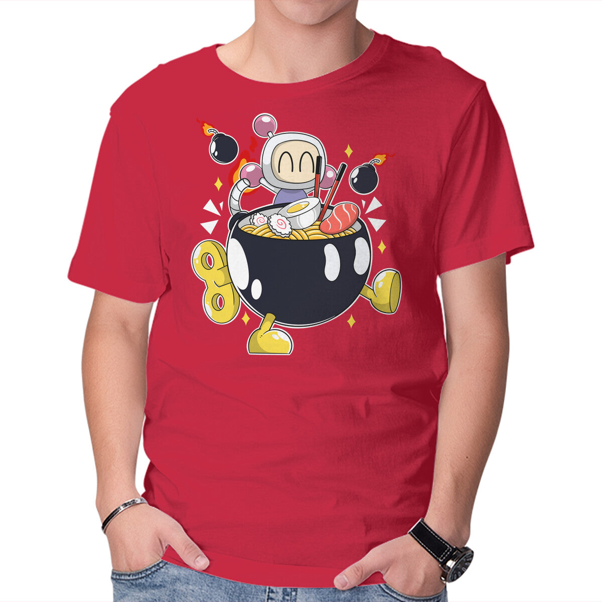 Bomberamen – Gaming Graphic T-Shirt in red, product display