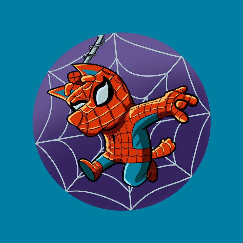 Spiderbluey – Dog Graphic T-Shirt design artwork for turquoise graphic T-shirt