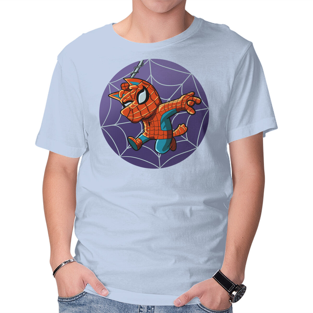 Spiderbluey – Dog Graphic T-Shirt in blue, product display
