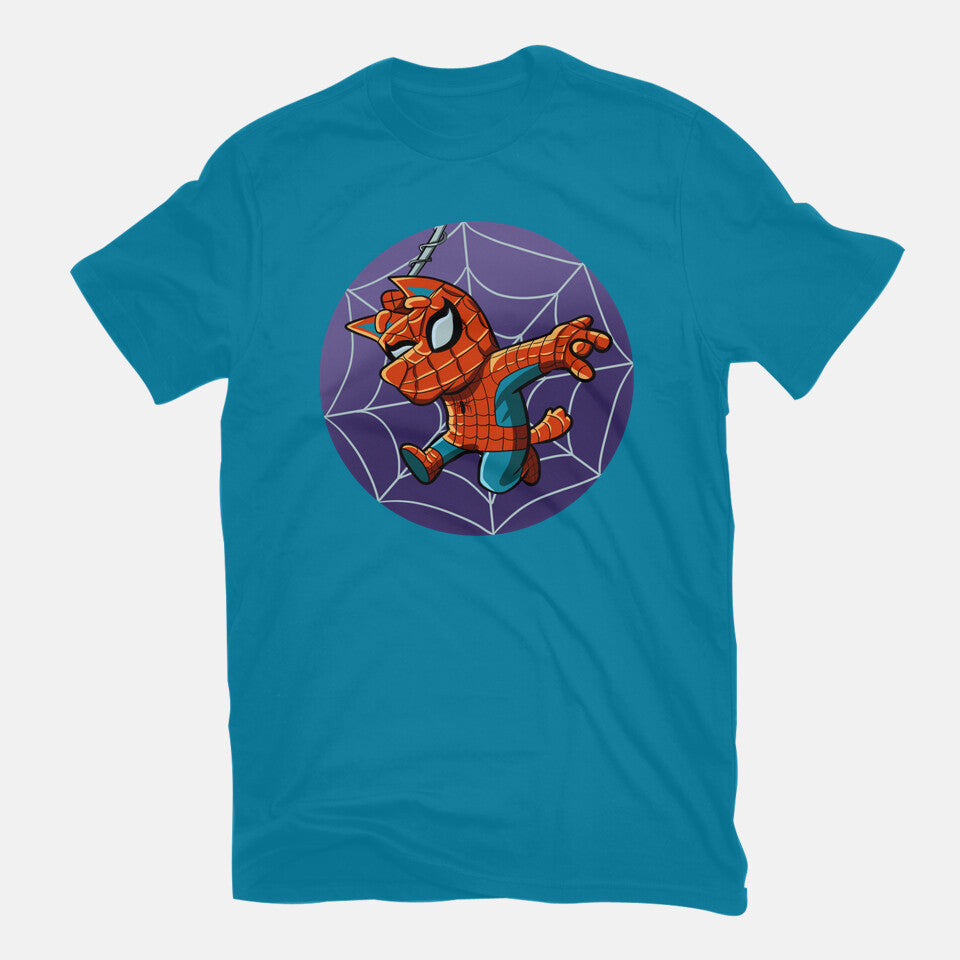 Spiderbluey – Dog Graphic T-Shirt in turquoise, flat-lay product view