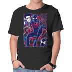 Spiderman Miles Morales Graphic T-Shirt in black, product display