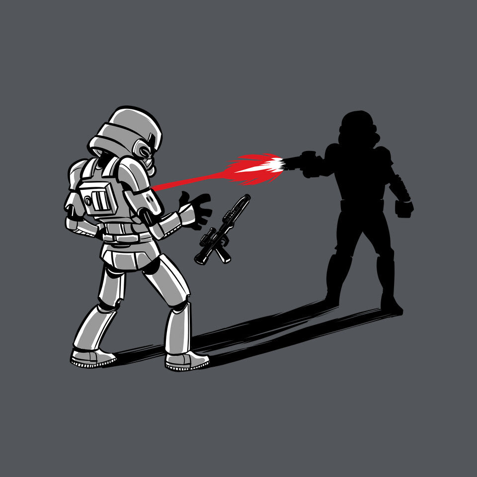 Shadow Battle – Sci-Fi Graphic T-Shirt design artwork for charcoal graphic T-shirt