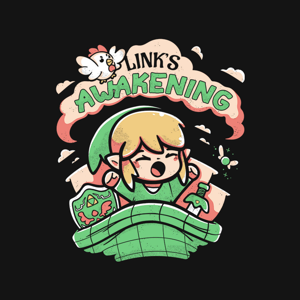 Link's Awakening – Gaming Graphic T-Shirt design artwork for black graphic T-shirt
