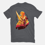 Ultimate Weapon – Gaming Graphic T-Shirt in charcoal, flat-lay product view