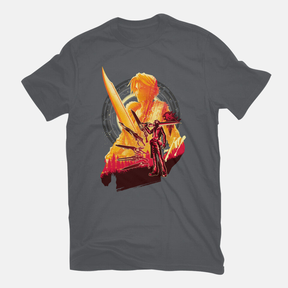 Ultimate Weapon – Gaming Graphic T-Shirt in charcoal, flat-lay product view