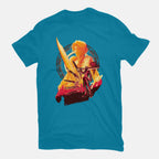 Ultimate Weapon – Gaming Graphic T-Shirt in turquoise, flat-lay product view