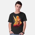 Model wearing black Ultimate Weapon – Gaming Graphic T-Shirt