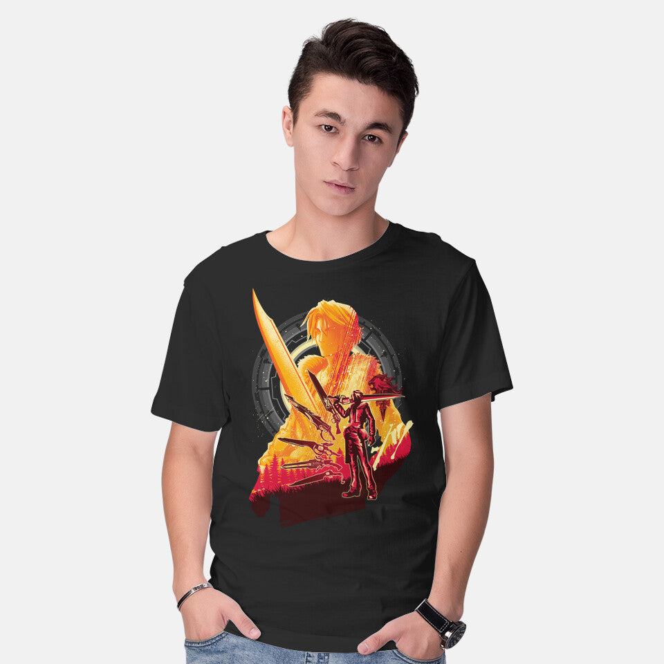 Model wearing black Ultimate Weapon – Gaming Graphic T-Shirt