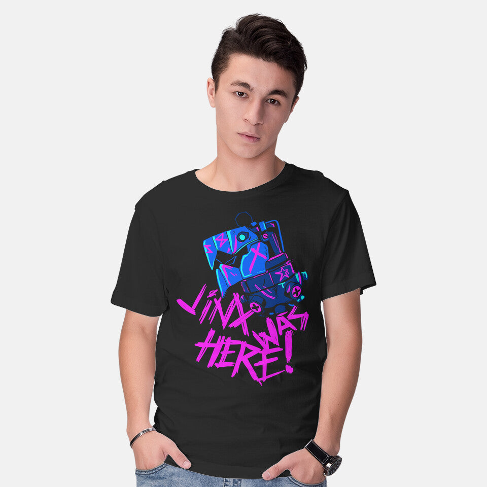 Model wearing black Jinxed – Gaming Graphic T-Shirt