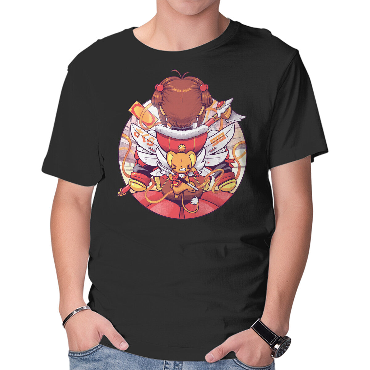 Winter Captors – Anime Graphic T-Shirt in black, product display