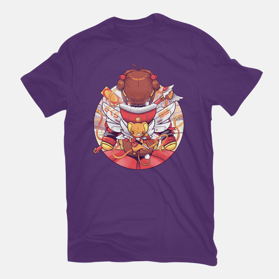 Winter Captors – Anime Graphic T-Shirt in purple, flat-lay product view