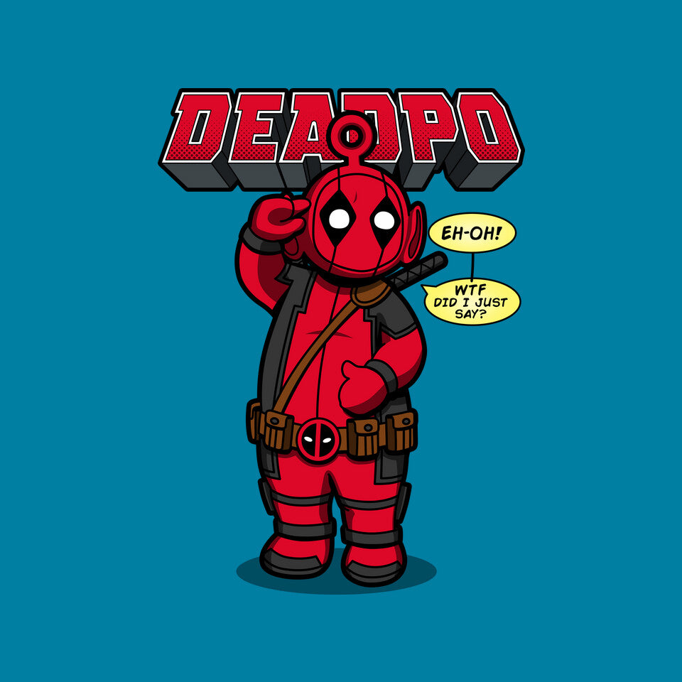 Deadpo – Movie Graphic T-Shirt design artwork for turquoise graphic T-shirt