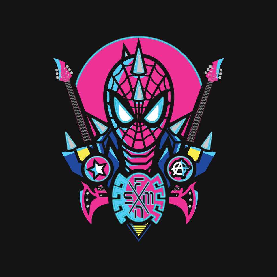 Spider Cyber Punk – Music Graphic T-Shirt design artwork for black graphic T-shirt
