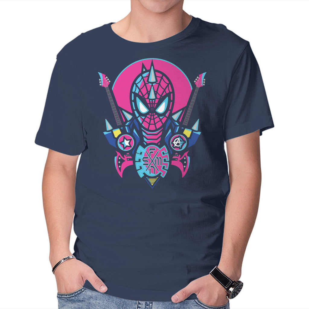 Spider Cyber Punk – Music Graphic T-Shirt in navy, product display